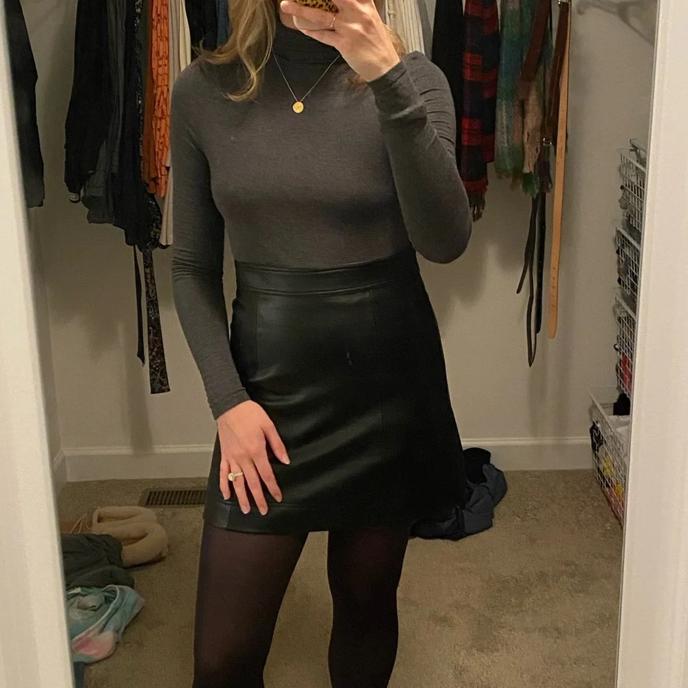J. Crew Mercantile Faux-leather mini skirt